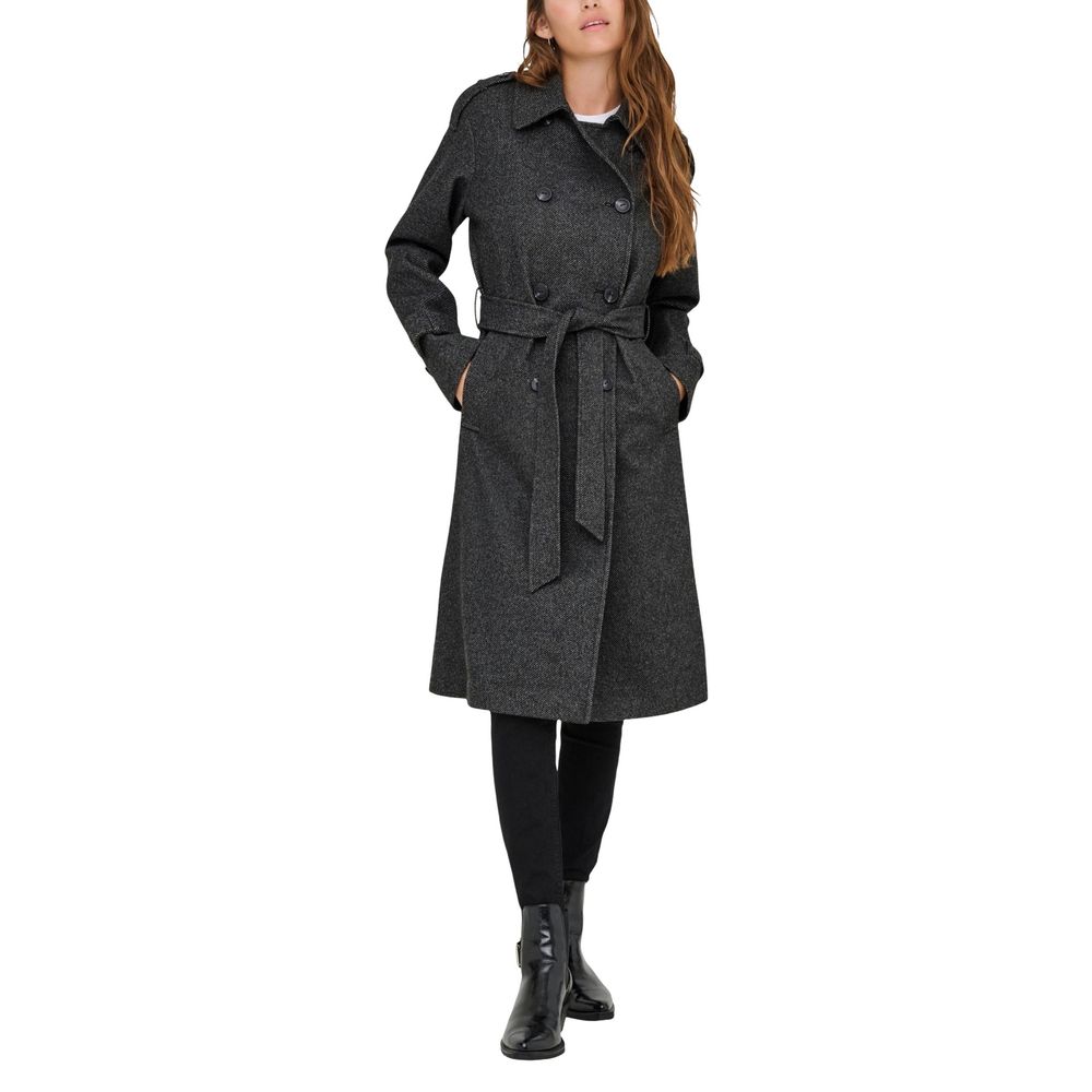 Only grauer Mantel aus recyceltem Polyester