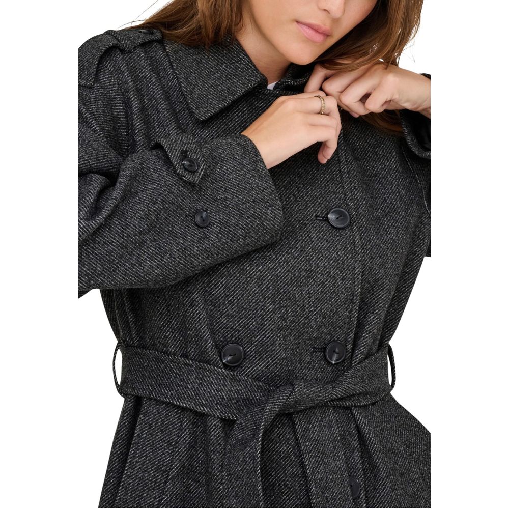Only grauer Mantel aus recyceltem Polyester