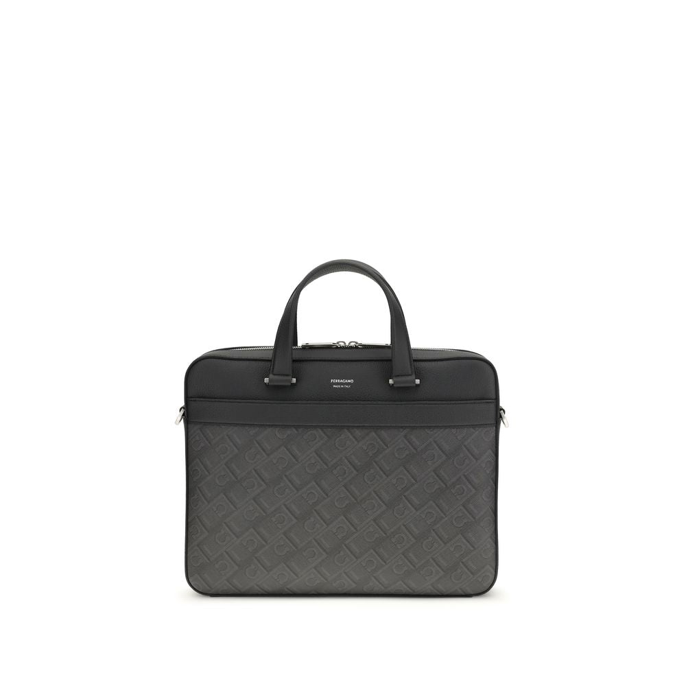 Ferragamo Grijze Kalfsleren Bos Taurus Aktetas