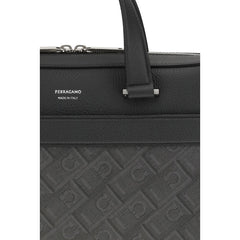 Ferragamo Grijze Kalfsleren Bos Taurus Aktetas