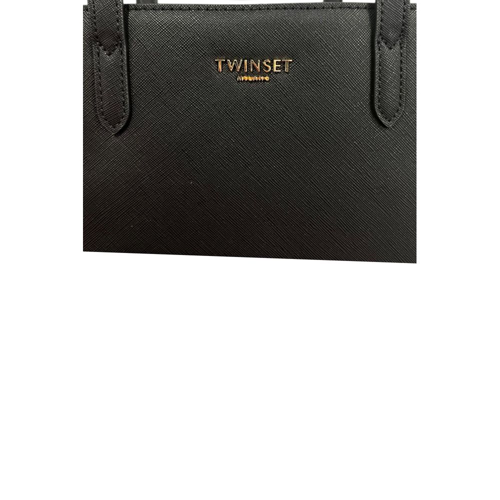 Twinset Damen Schultertasche aus schwarzem PU
