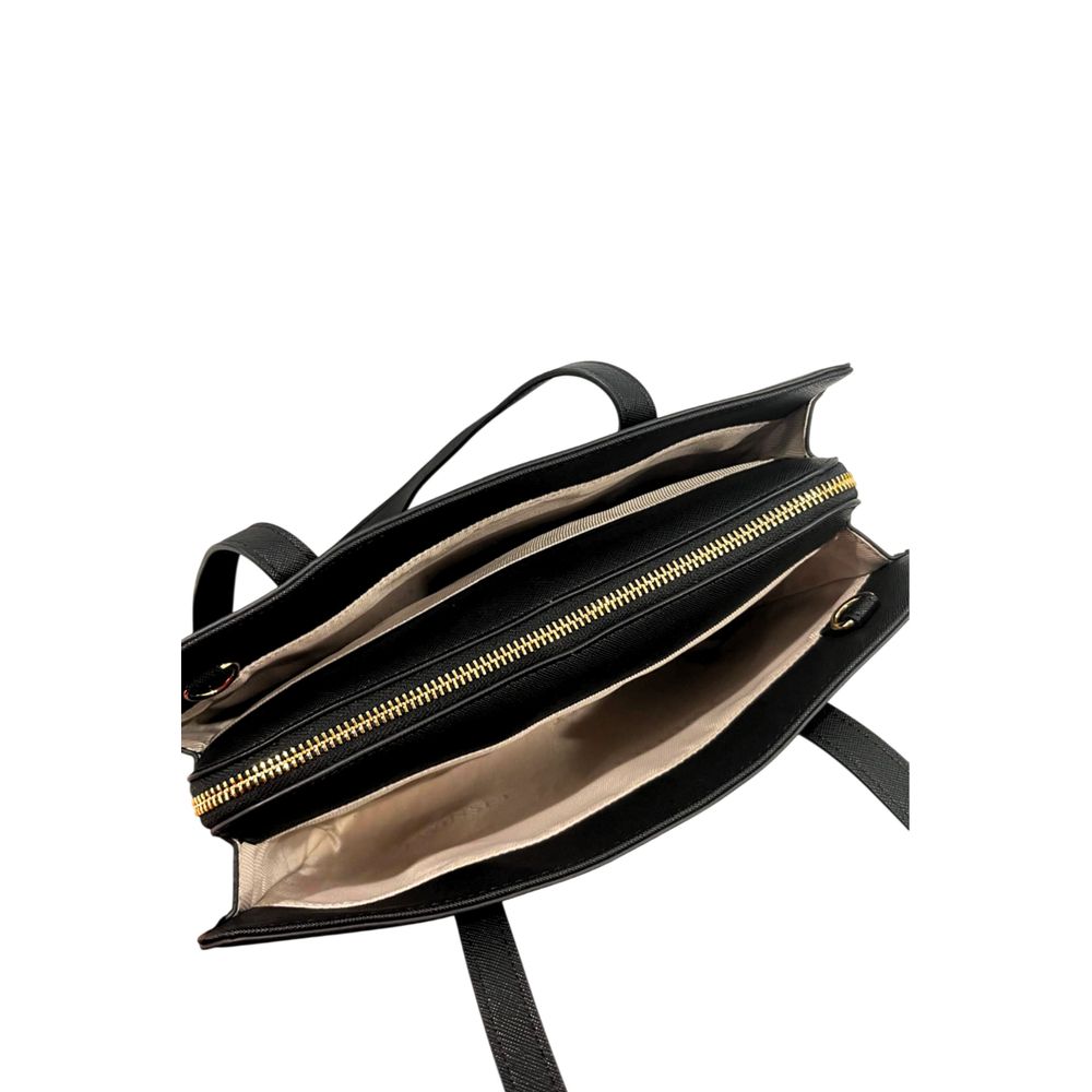 Twinset Damen Schultertasche aus schwarzem PU