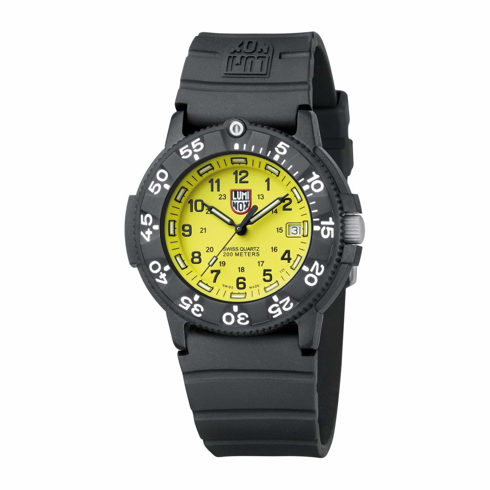 Luminox Schwarze Sportuhr aus Kautschuk