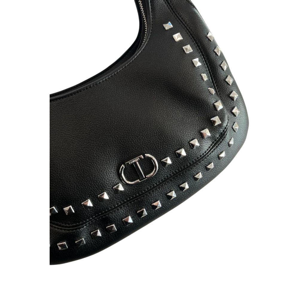 Twinset Damen Schultertasche aus schwarzem PU