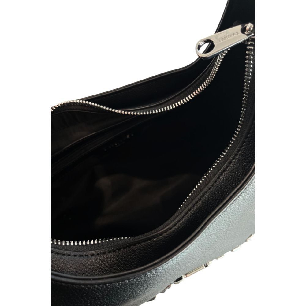 Twinset Damen Schultertasche aus schwarzem PU