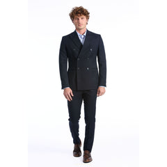 Baldinini Trend Blauw Wollen Tweedelig Pak