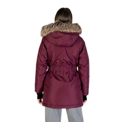 Alleen bordeauxrode polyester parka