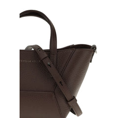 Brunello Cucinelli Bordeaux Kalfsleren Bos Taurus Schoudertas