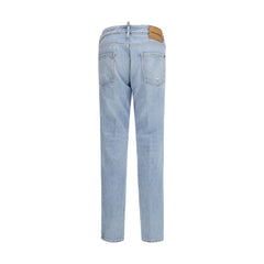 Dsquared² Blauwe Katoenen Rechte Jeans