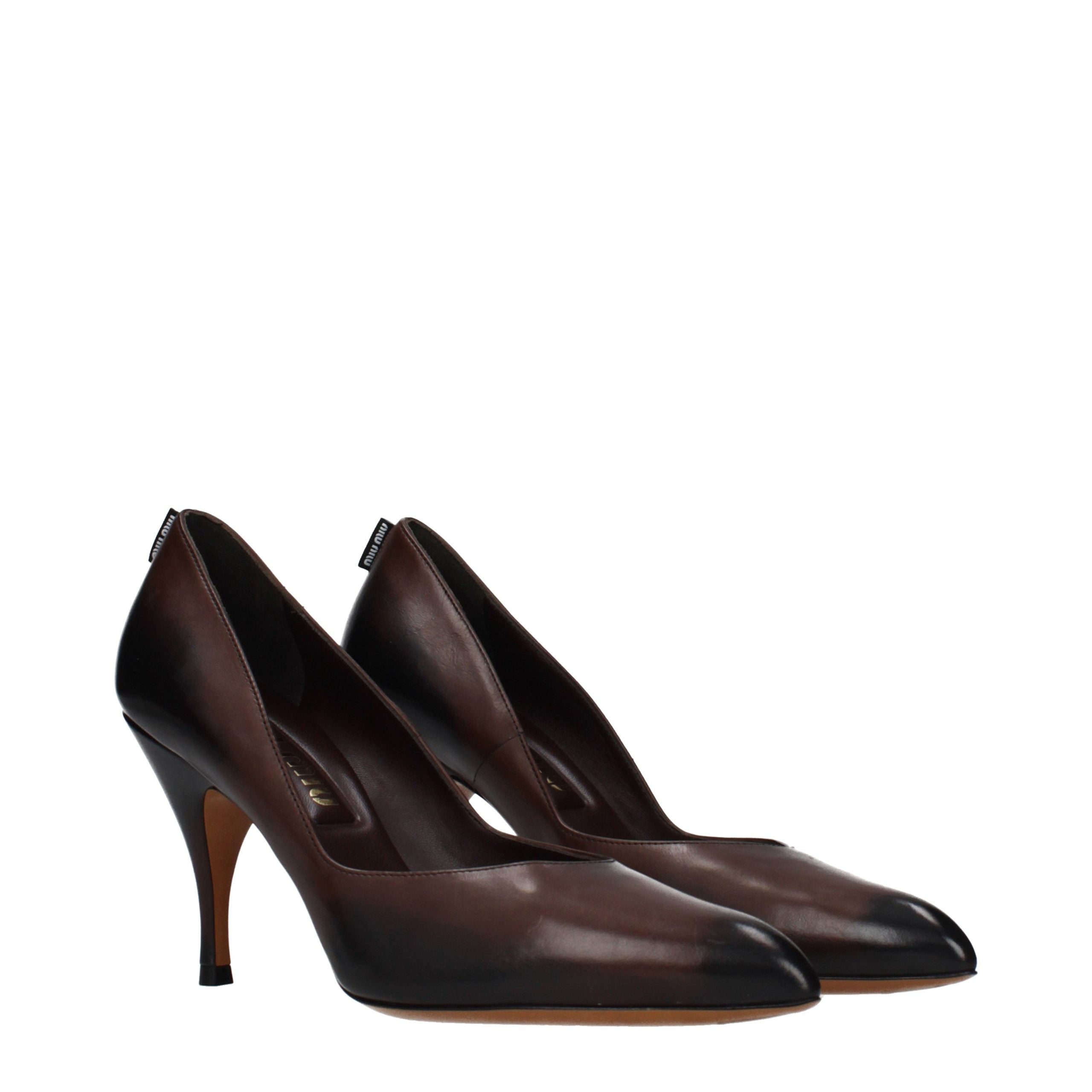 Miu Miu Braune Leder High Heels
