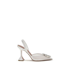 Amina Muaddi White Polyester High Heel Pumps