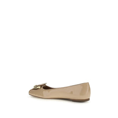Ferragamo Beige Kalfsleren Bos Taurus Ballerina's