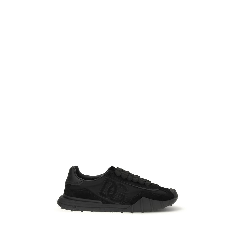 Dolce & Gabbana Schwarze Athletische Sneakers aus Kalbsleder