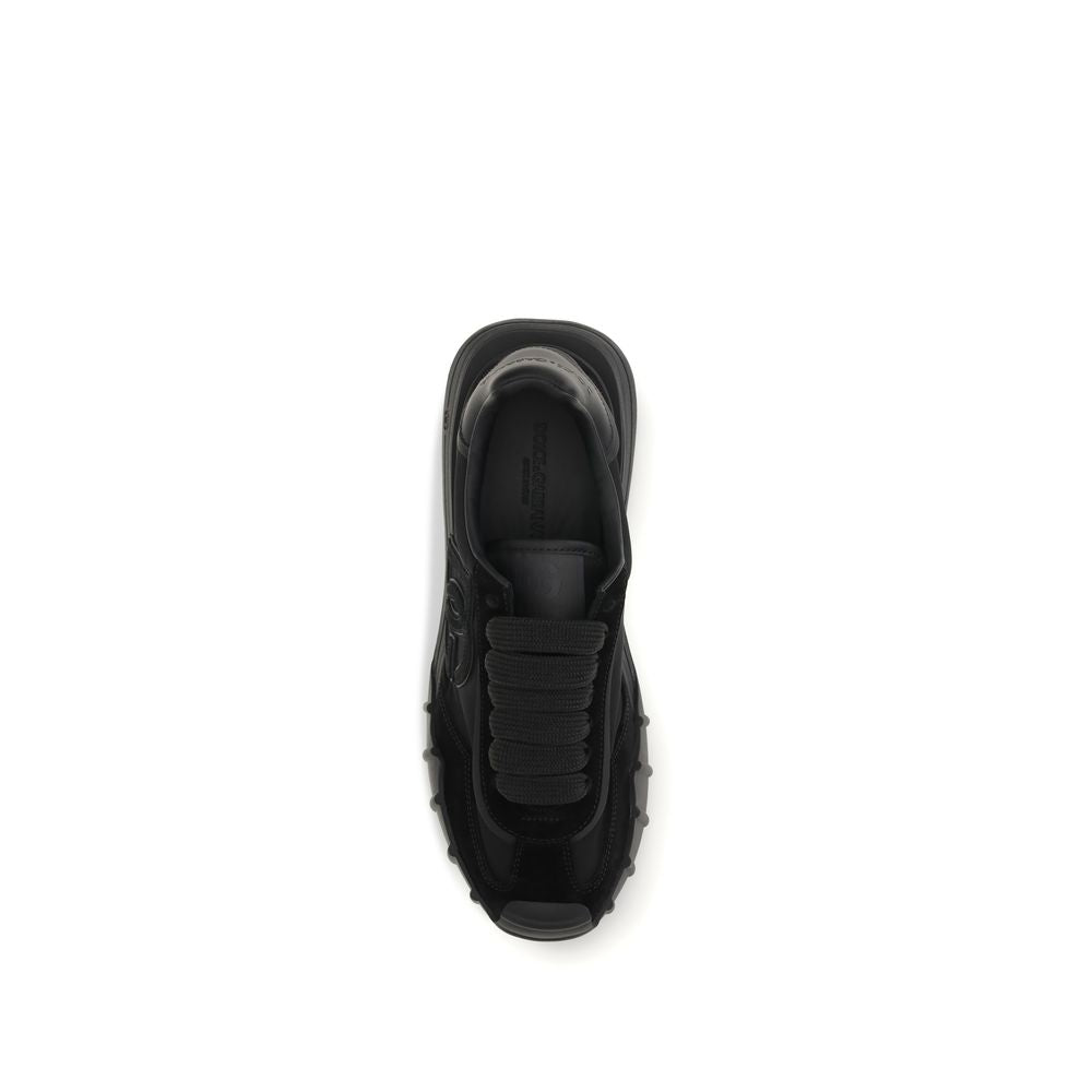 Dolce & Gabbana Schwarze Athletische Sneakers aus Kalbsleder