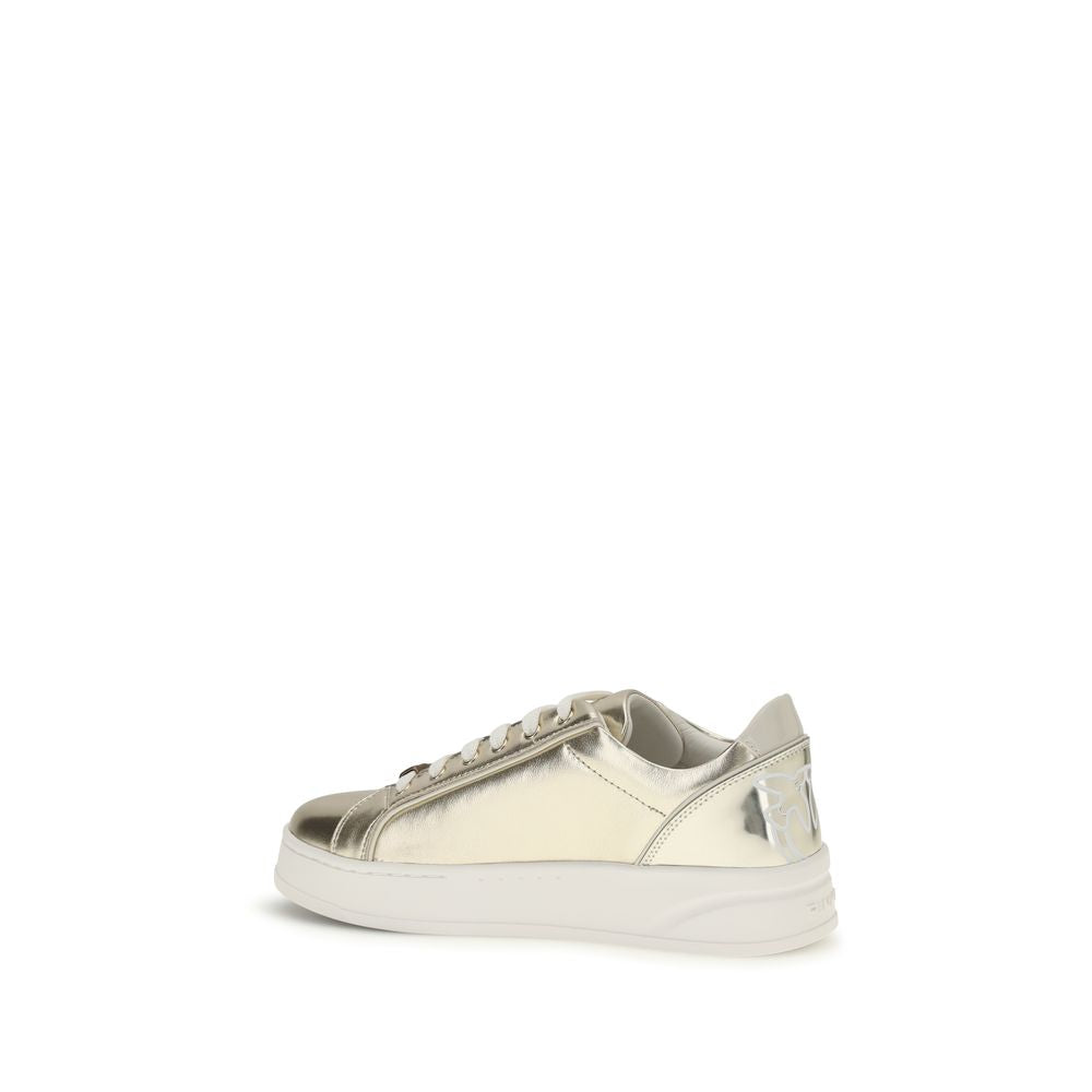 PINKO Gold Kalfslakleer Bos Taurus Platform Sneakers