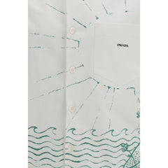 Prada White Cotton Pattern Shirt
