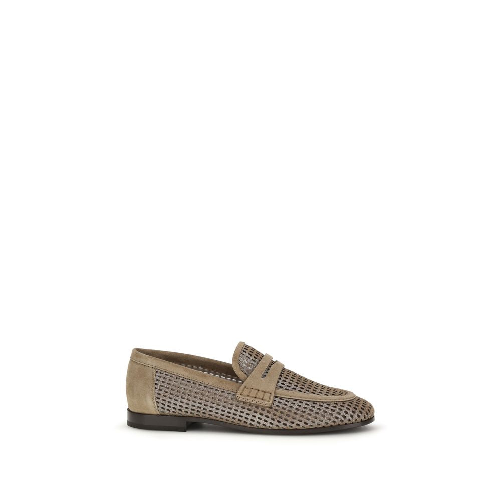 Brunello Cucinelli Beige Kalbsleder Bos Taurus Slip-On Loafer