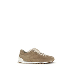 Brunello Cucinelli Beige Kalfsleer Bos Taurus Lage Sneakers