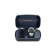NAUTICA Grijs roestvrijstalen gekleed horloge