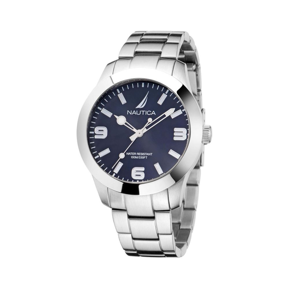 NAUTICA Graue Edelstahl-Dresswatch