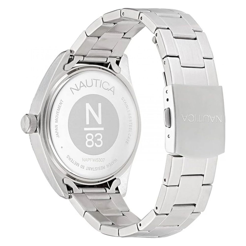 NAUTICA Graue Edelstahl-Dresswatch