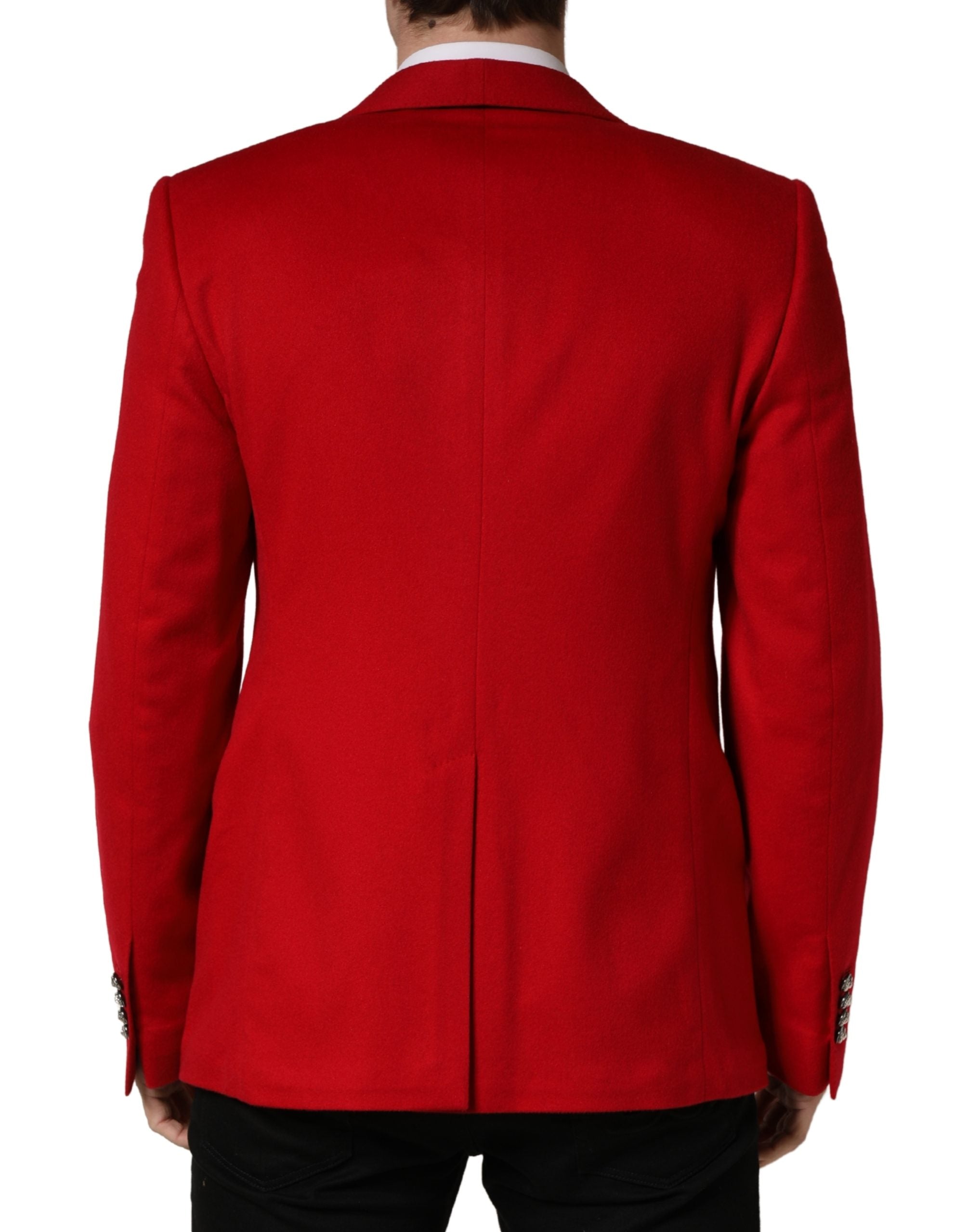 Dolce & Gabbana Roter Kaschmir Einreihiger Jacken-Blazer