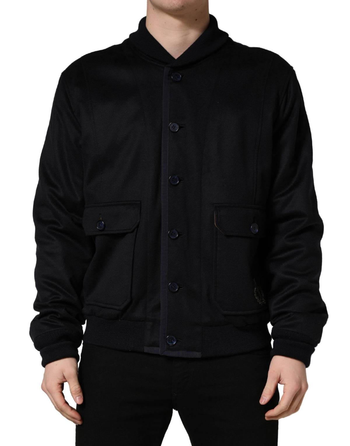 Dolce & Gabbana Schwarze Kaschmir-Strickjacke mit Knöpfen
