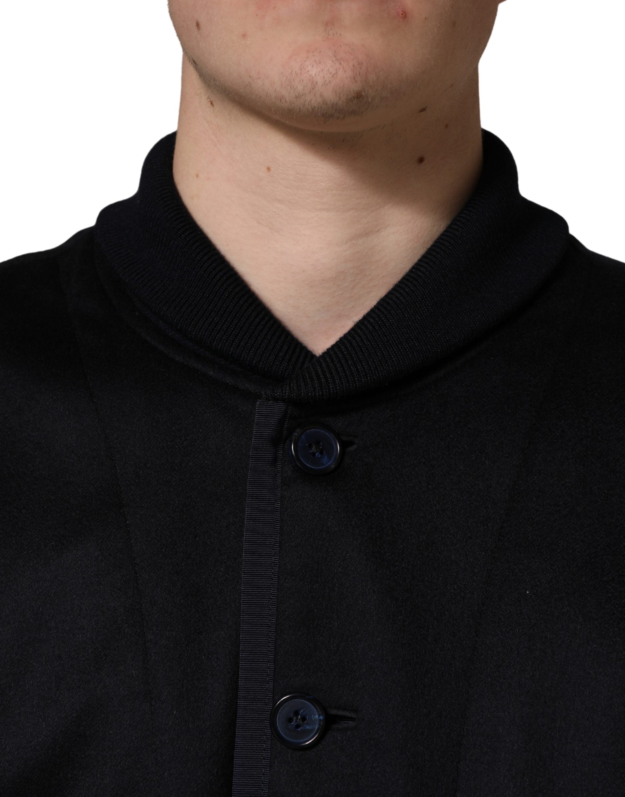 Dolce & Gabbana Schwarze Kaschmir-Strickjacke mit Knöpfen