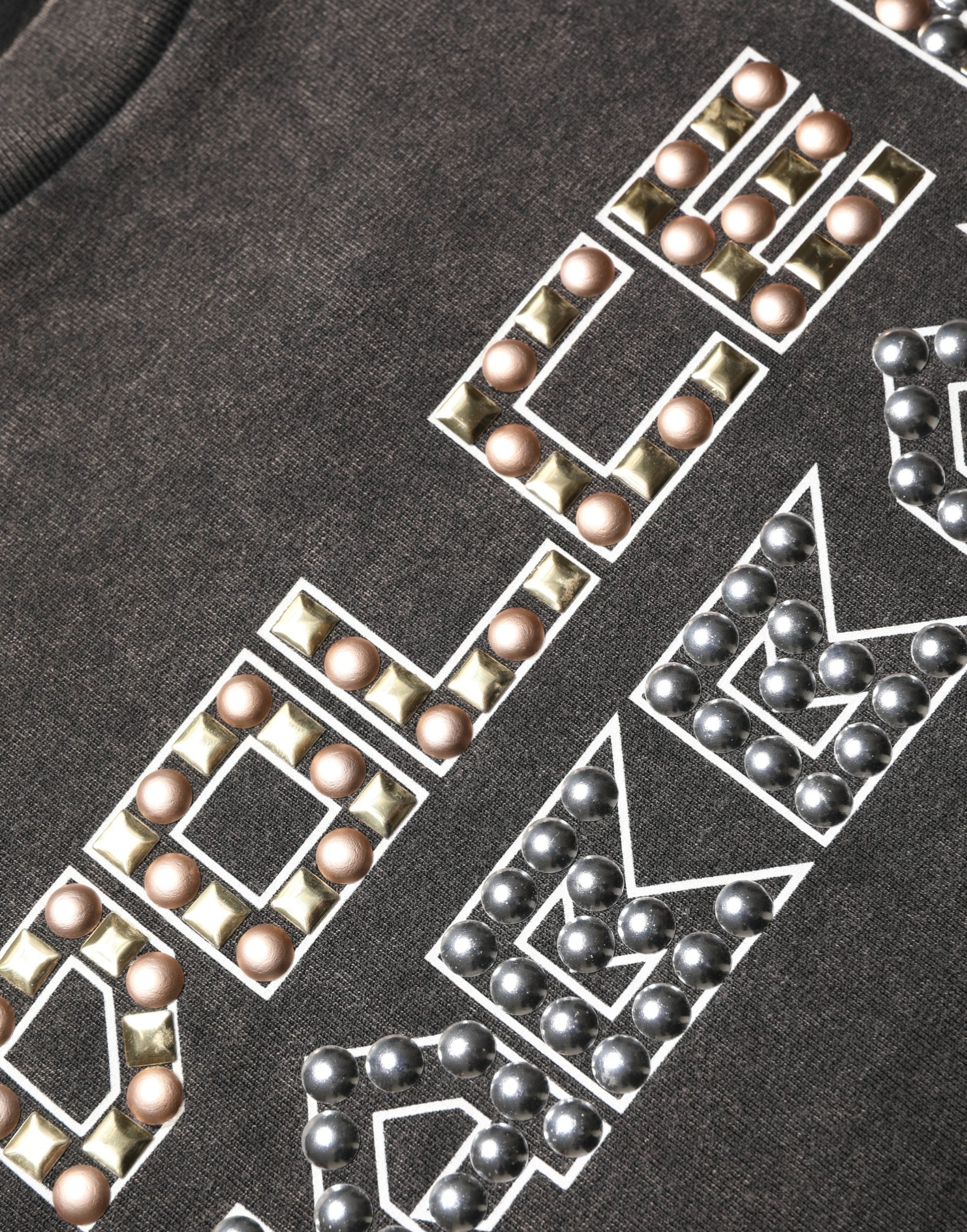 Dolce & Gabbana Graues T-Shirt mit Logo-Applikation und Rundhalsausschnitt für Herren