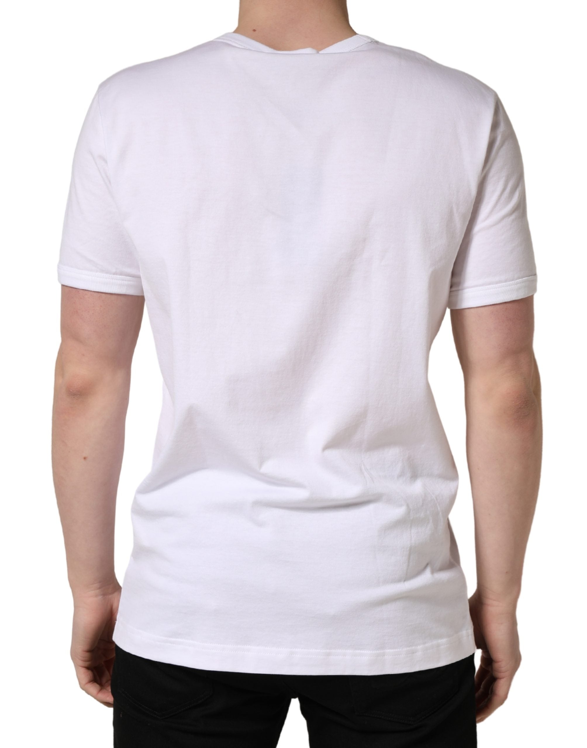 Dolce & Gabbana Weißes DG Kirschen Baumwoll-T-Shirt mit Rundhalsausschnitt