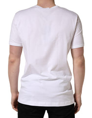 Dolce & Gabbana Weißes DG Kirschen Baumwoll-T-Shirt mit Rundhalsausschnitt