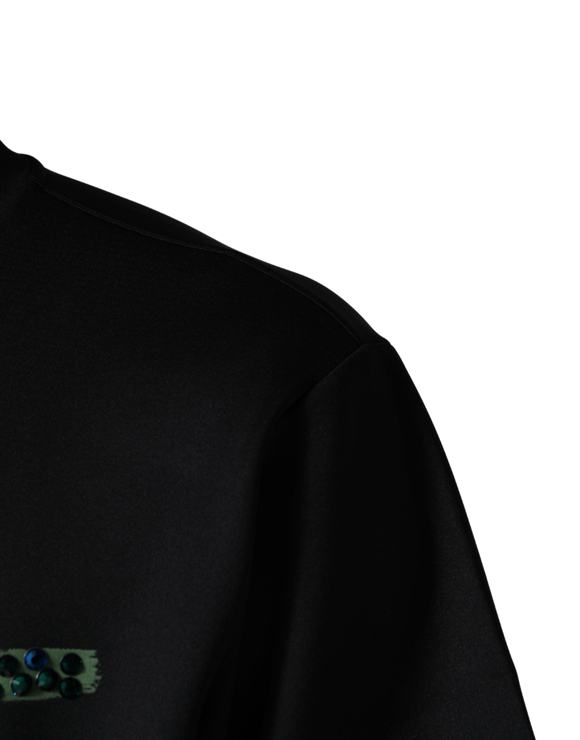 Dolce & Gabbana Schwarzes Have Fun T-Shirt mit Rundhalsausschnitt und Verzierungen