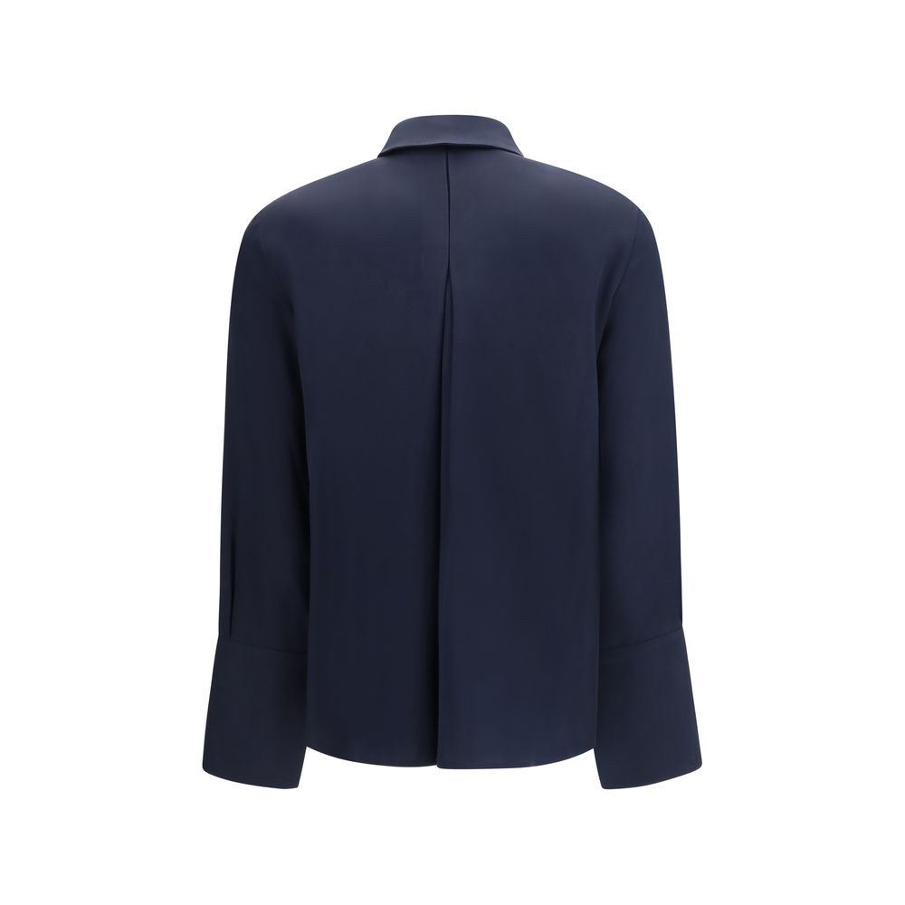 Max Mara Bluse aus reiner blauer Seide
