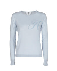 Crown of Edinburgh Cashmere Blue Cashmere Sweatshirt