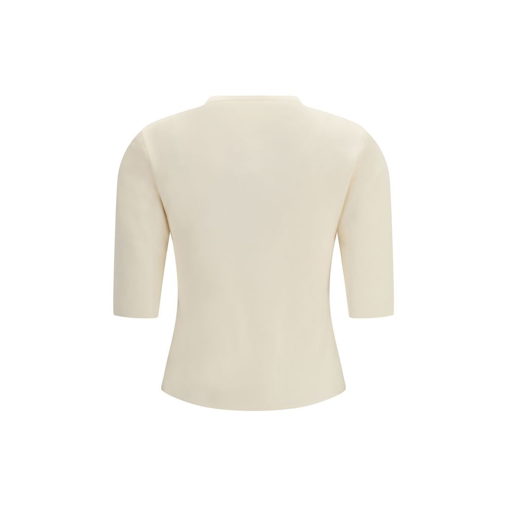 Max Mara Puur Beige Viscose T-Shirt