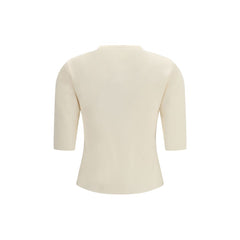 Max Mara Puur Beige Viscose T-Shirt