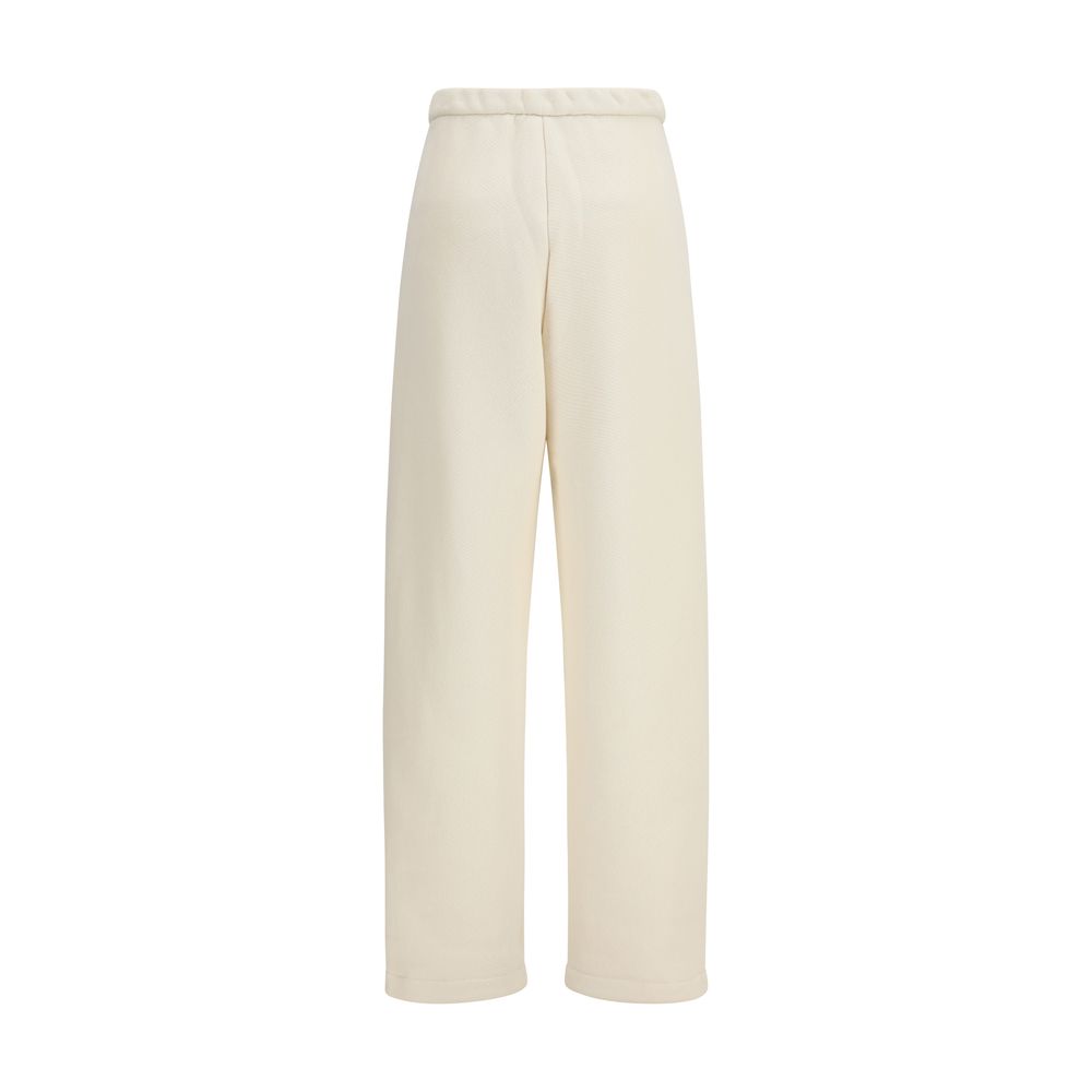 Max Mara Freizeithose aus reiner beige Baumwolle