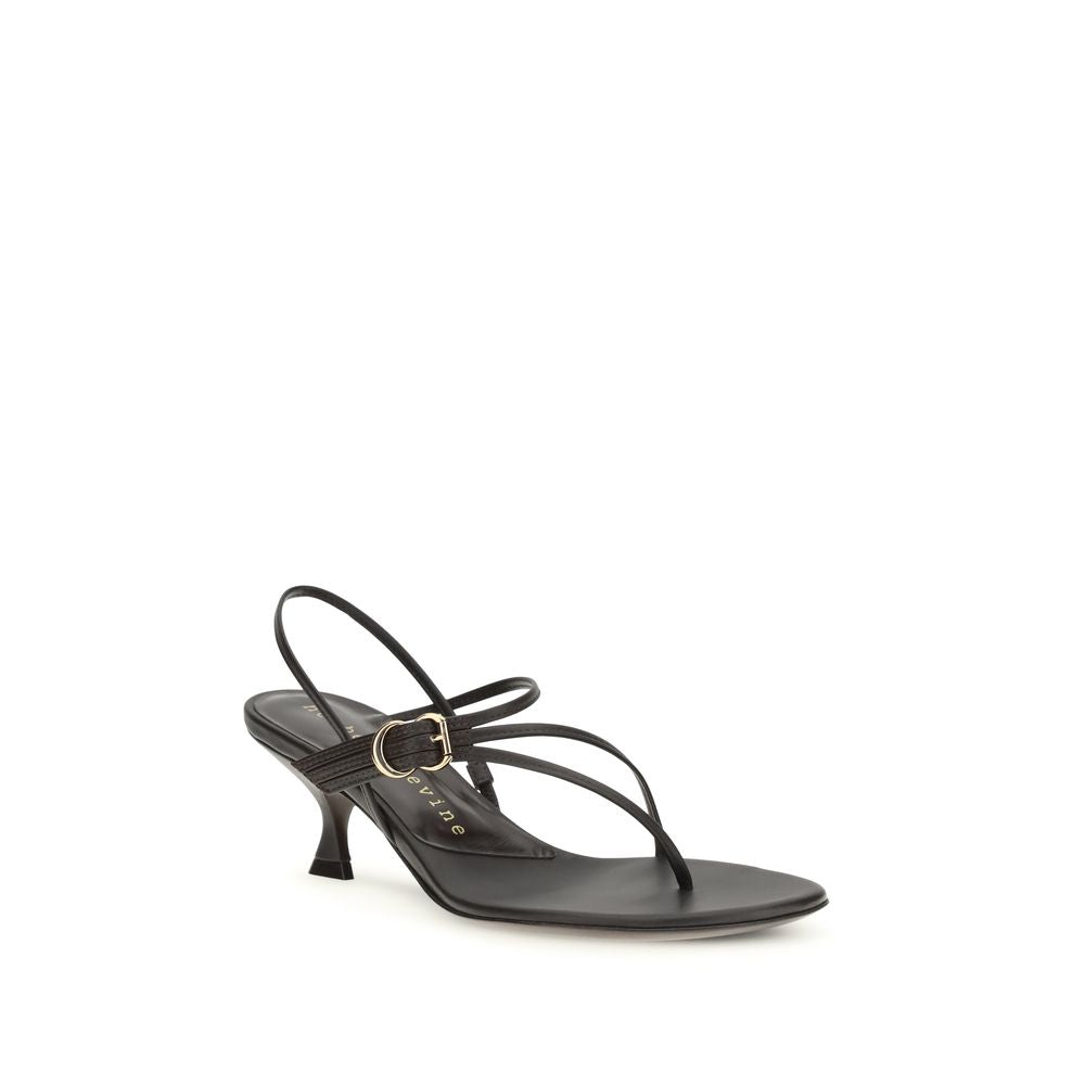 Herbert Levine Schwarze Kalbsleder Bos Taurus Stiletto-Sandalen