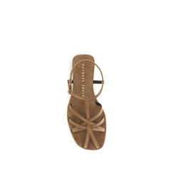 Herbert Levine Bruin Kalfsleer Bos Taurus Platte Sandalen