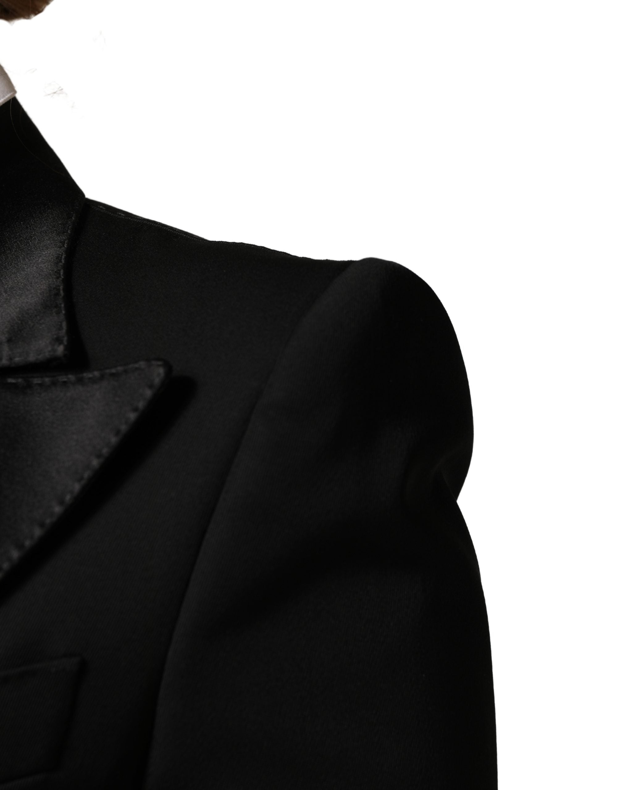 Dolce & Gabbana Zwarte Wollen Single Breasted Blazer Jasje