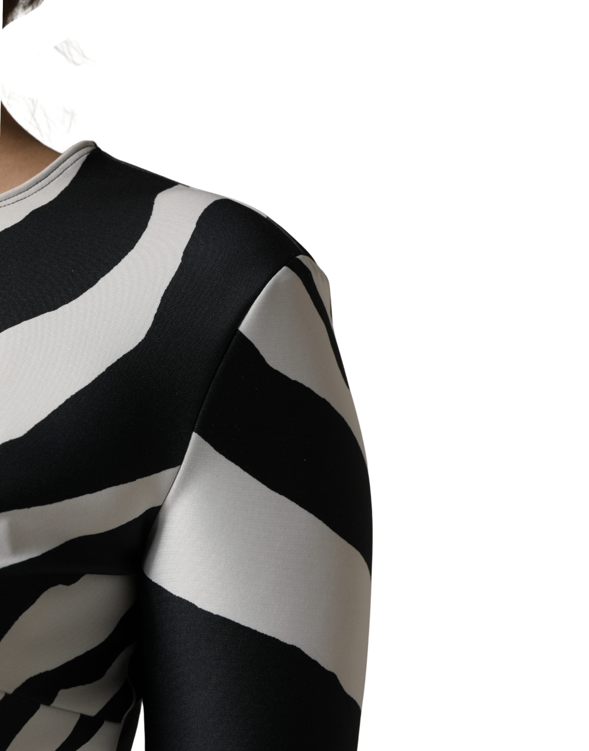 Dolce & Gabbana Schwarz Weißer Overall aus Polyester mit Zebramuster