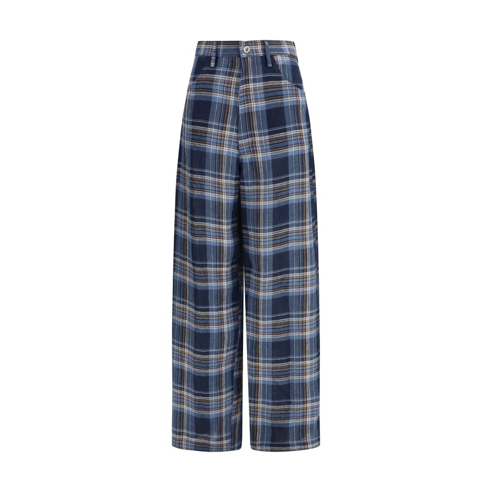 MARBELL Blaue Leinen Freizeithose