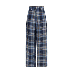 MARBELL Blaue Leinen Freizeithose