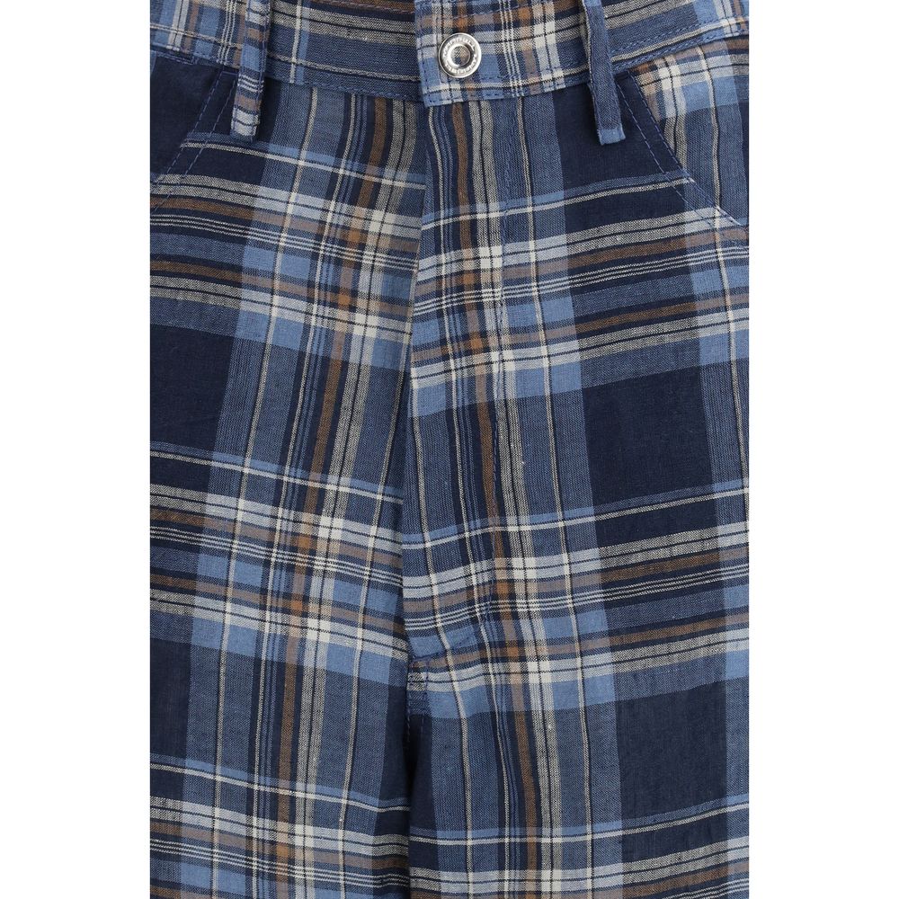 MARBELL Blaue Leinen Freizeithose