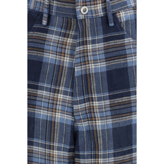 MARBELL Blaue Leinen Freizeithose