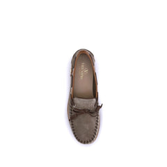 Valentino Garavani Brown Crust Leather Slip-On Loafers
