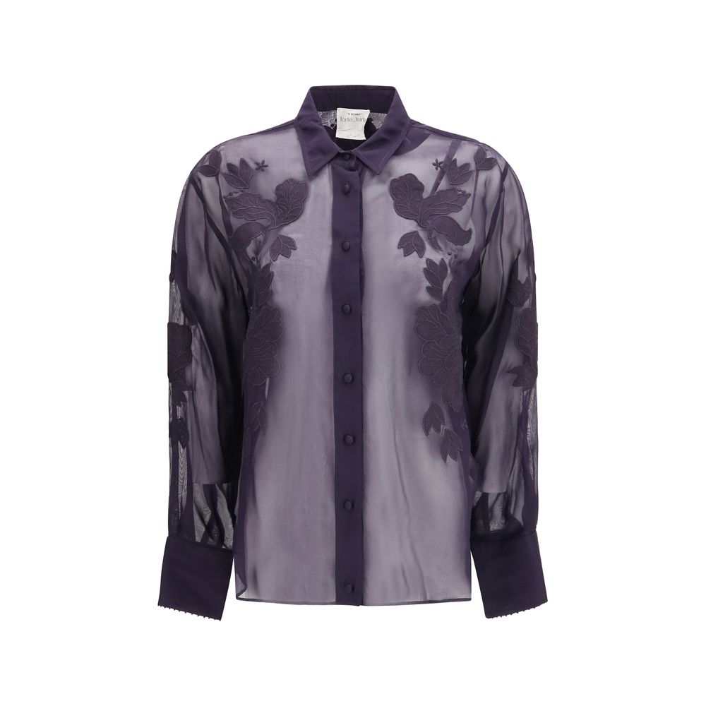 Forte_Forte blaue Viskosebluse