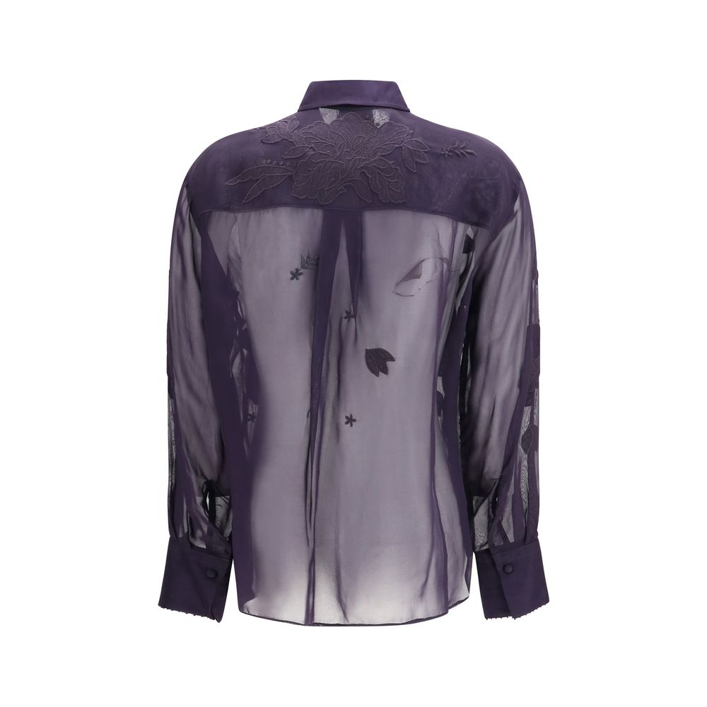 Forte_Forte blaue Viskosebluse