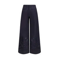 Forte_Forte Blauwe Casual Katoenen Broek
