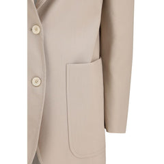 Max Mara Beige Fleece Wollen Blazer